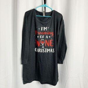 "I'm Dreaming of a Wine Christmas" Ladies Nightshirt - L